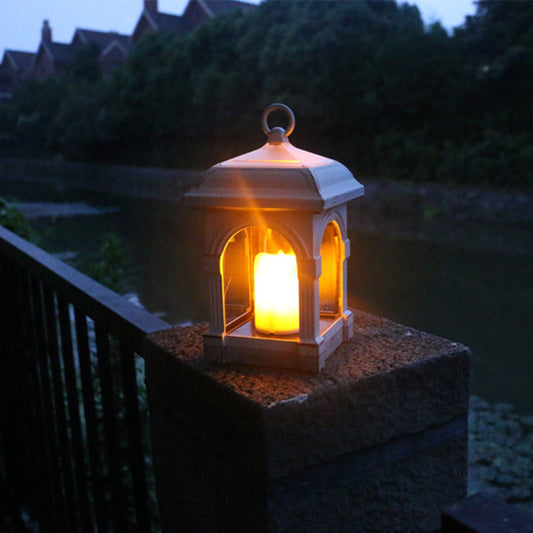 Solar Candle Plastic LED Outdoor Wall Sconce Lamp