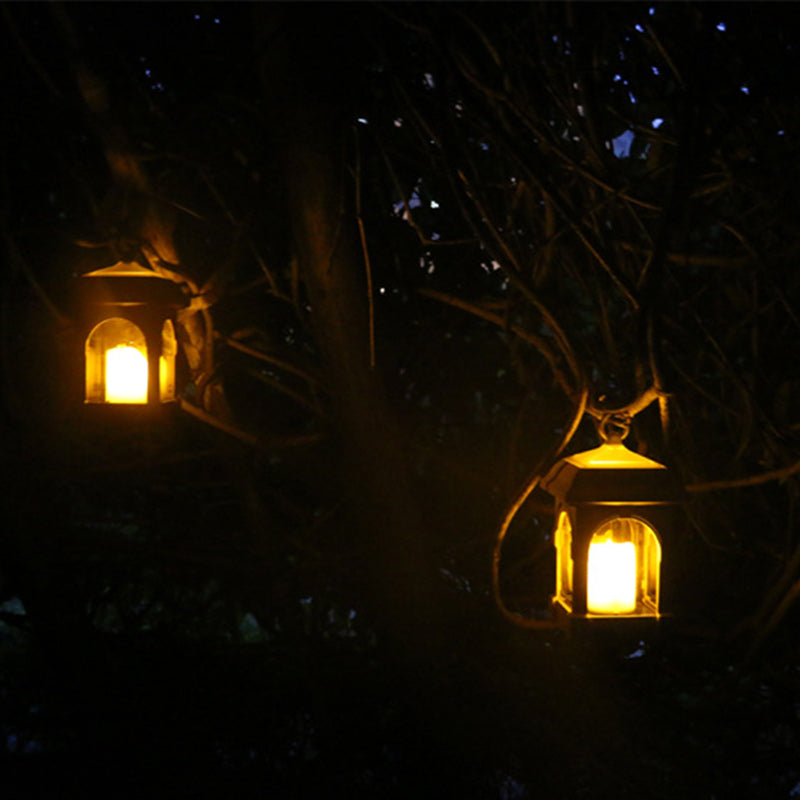 Solar Candle Plastic LED Outdoor Wall Sconce Lamp