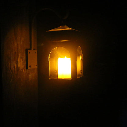 Solar Candle Plastic LED Outdoor Wall Sconce Lamp