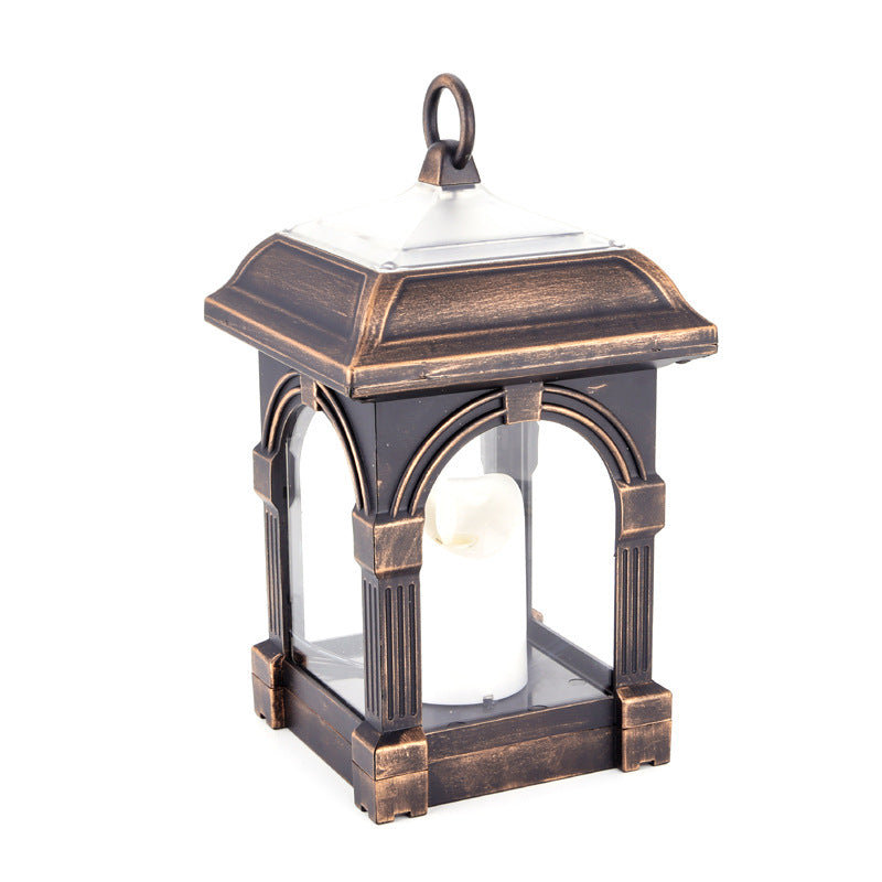 Solar Candle Plastic LED Outdoor Wall Sconce Lamp