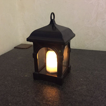 Solar Candle Plastic LED Outdoor Wall Sconce Lamp