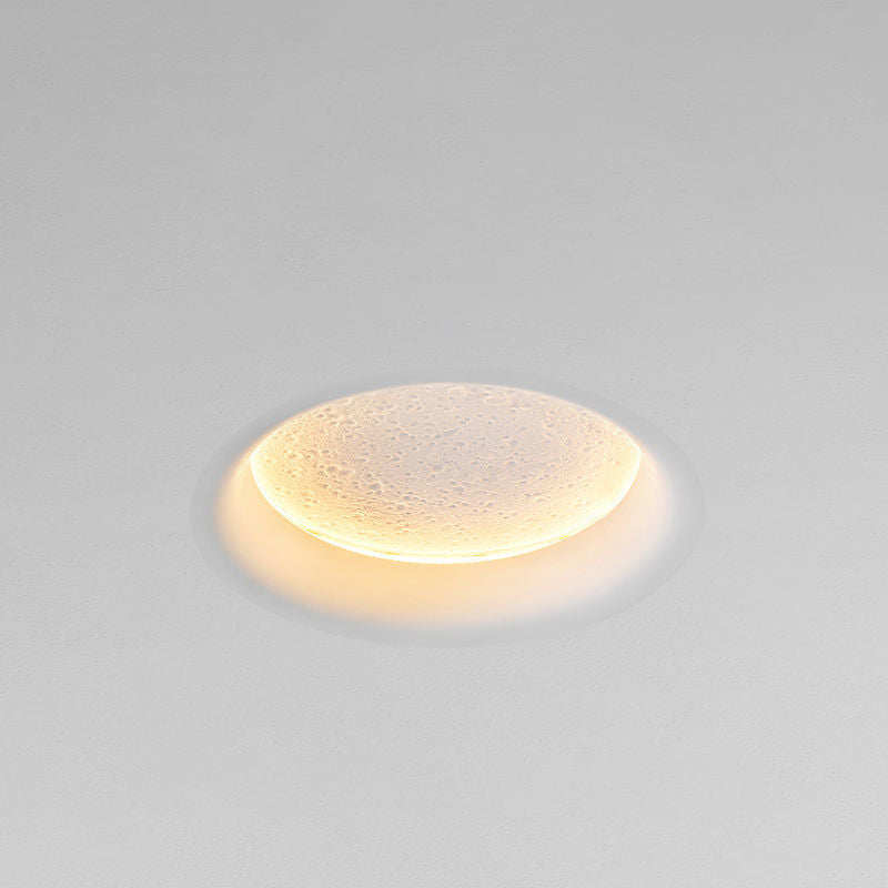 Minimalist Round Moon Iron Plaster LED Wall Sconce Lamp