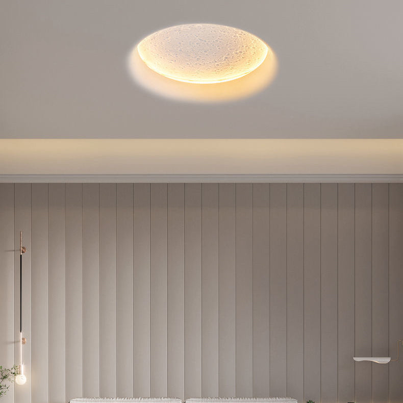 Minimalist Round Moon Iron Plaster LED Wall Sconce Lamp
