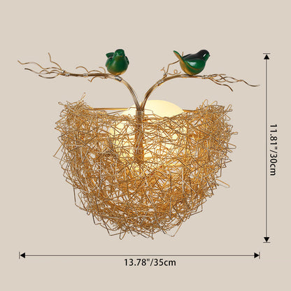Round Nest Aluminum Hardware Glass 1-Light Wall Sconce Lamp