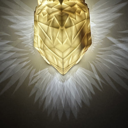 Creative 3D Printed Eagle Owl Plastic LED Wall Sconce Lamp