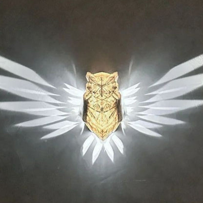 Creative 3D Printed Eagle Owl Plastic LED Wall Sconce Lamp