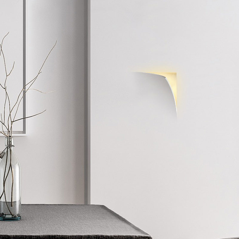 Minimalist Square Opening Plaster 1-Light Wall Sconce Lamp