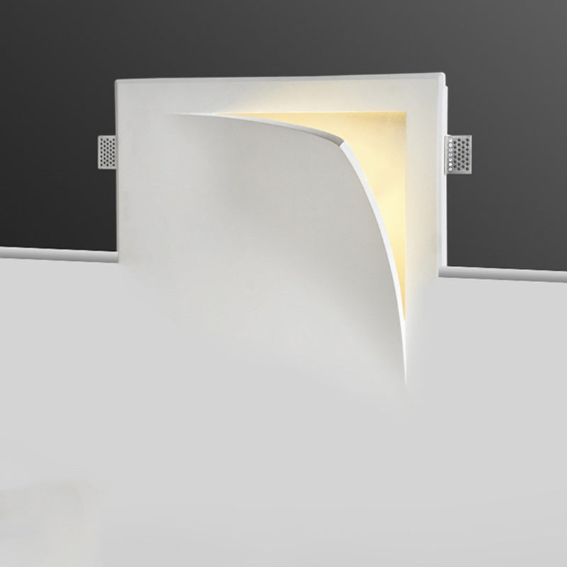 Minimalist Square Opening Plaster 1-Light Wall Sconce Lamp