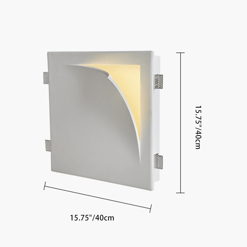 Minimalist Square Opening Plaster 1-Light Wall Sconce Lamp