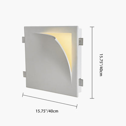 Minimalist Square Opening Plaster 1-Light Wall Sconce Lamp