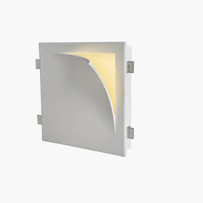 Minimalist Square Opening Plaster 1-Light Wall Sconce Lamp