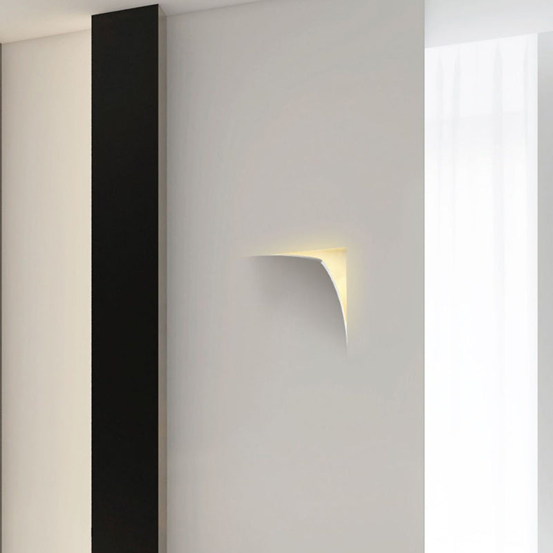 Minimalist Square Opening Plaster 1-Light Wall Sconce Lamp