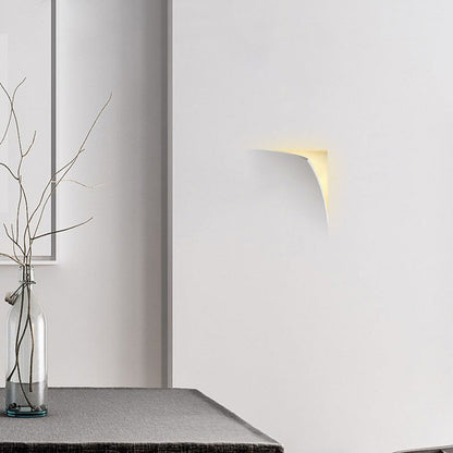 Minimalist Square Opening Plaster 1-Light Wall Sconce Lamp