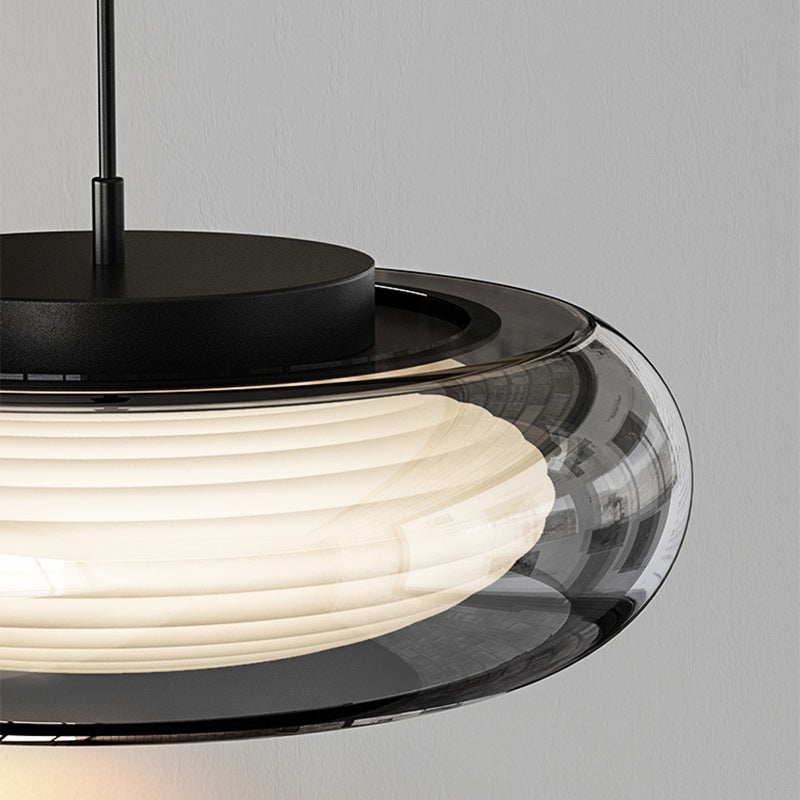 Curved Round Iron Glass Shade Plastic LED Wall Sconce Lamp