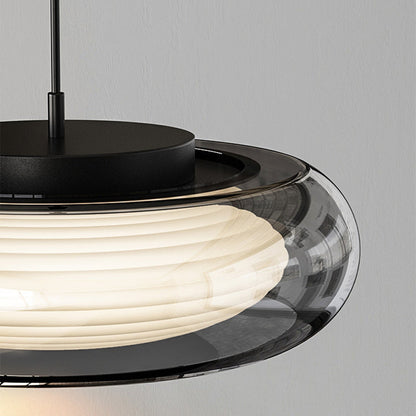 Curved Round Iron Glass Shade Plastic LED Wall Sconce Lamp