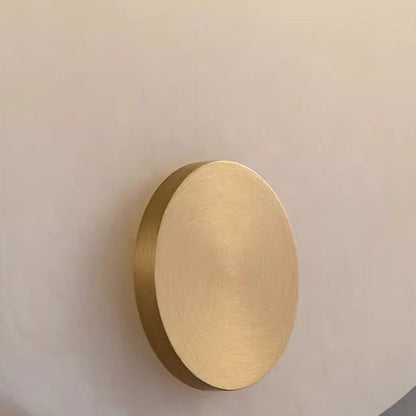 Round Full Copper Marble Shade 1-Light Wall Sconce Lamp