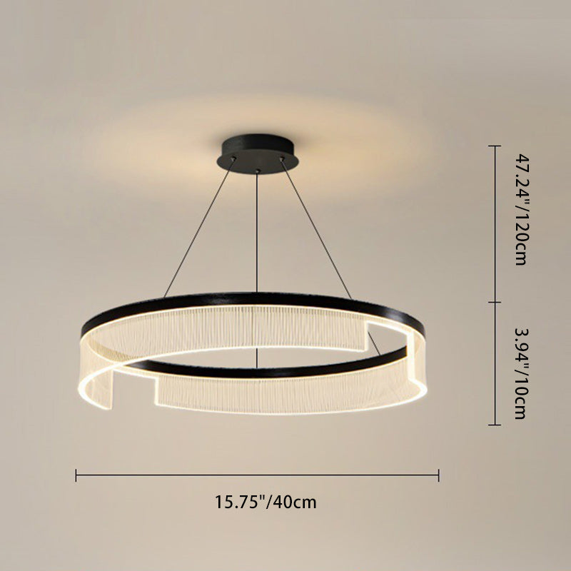Minimalist Round Aluminum Iron Acrylic LED Pendant Light