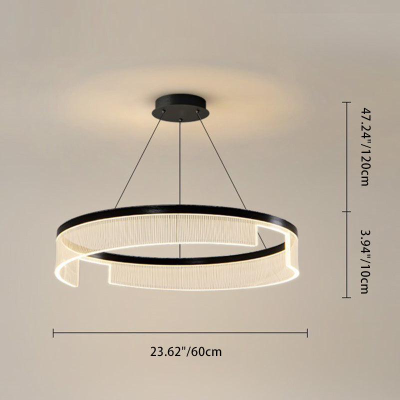 Minimalist Round Aluminum Iron Acrylic LED Pendant Light