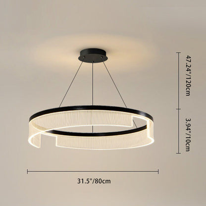 Minimalist Round Aluminum Iron Acrylic LED Pendant Light