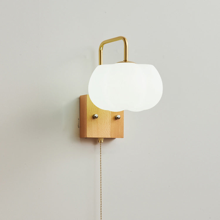 Square Base Iron Plastic Shade 1-Light Wall Sconce Lamp