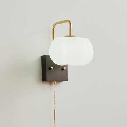 Square Base Iron Plastic Shade 1-Light Wall Sconce Lamp