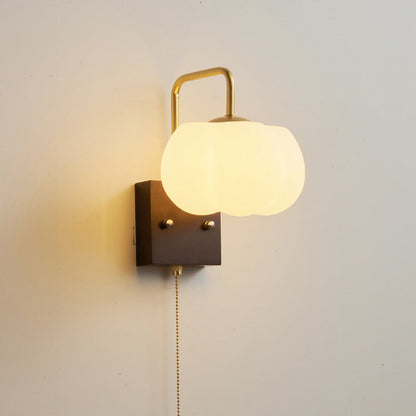 Square Base Iron Plastic Shade 1-Light Wall Sconce Lamp