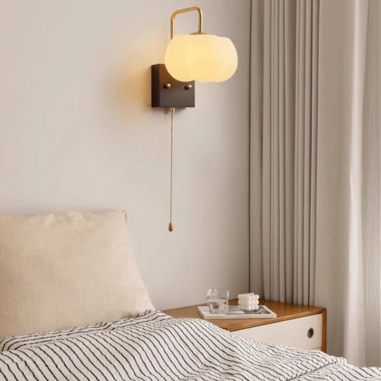 Square Base Iron Plastic Shade 1-Light Wall Sconce Lamp