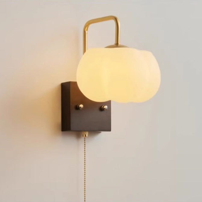 Square Base Iron Plastic Shade 1-Light Wall Sconce Lamp