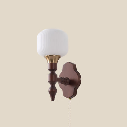 French Iron Frame Fabric Shade 1-Light Wall Sconce Lamp