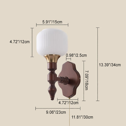 French Iron Frame Fabric Shade 1-Light Wall Sconce Lamp