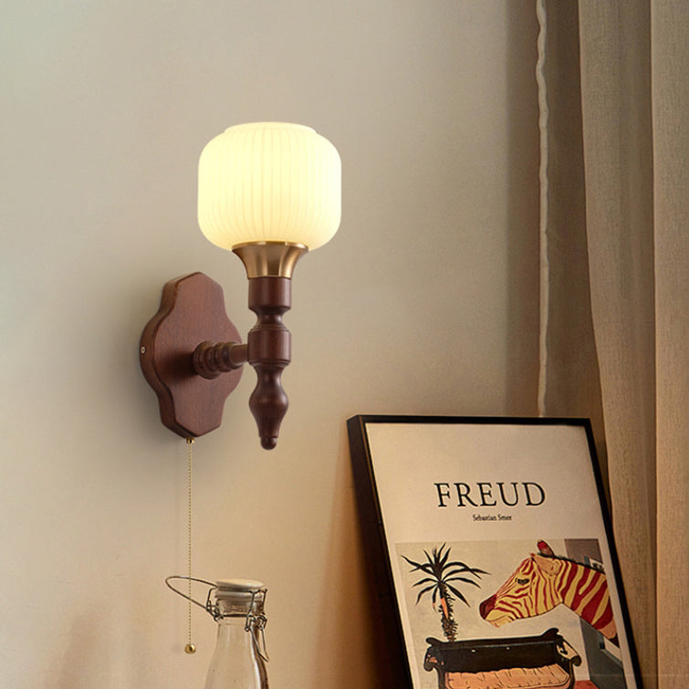 French Iron Frame Fabric Shade 1-Light Wall Sconce Lamp