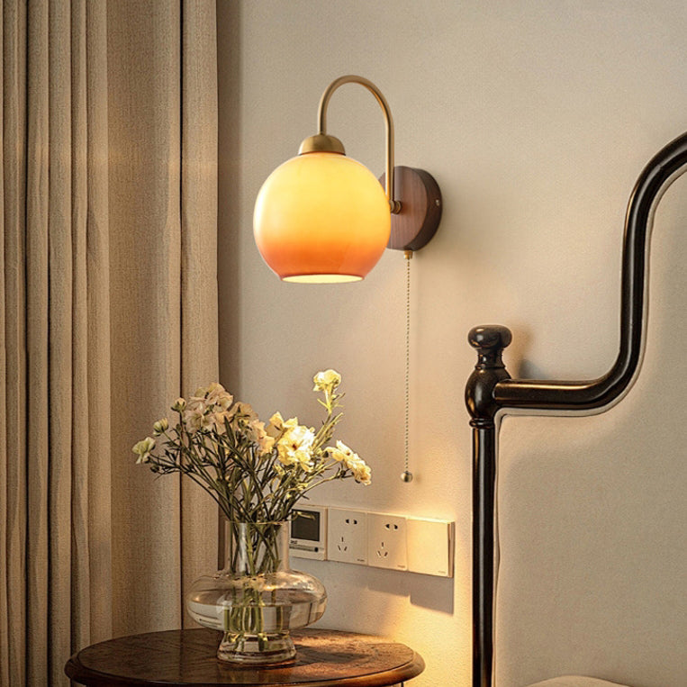 French Iron Frame Fabric Shade 1-Light Wall Sconce Lamp