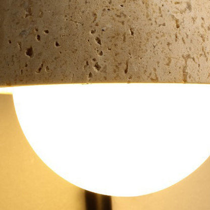 Dome Shade Iron Solid Wood Frame 1-Light Wall Sconce Lamp