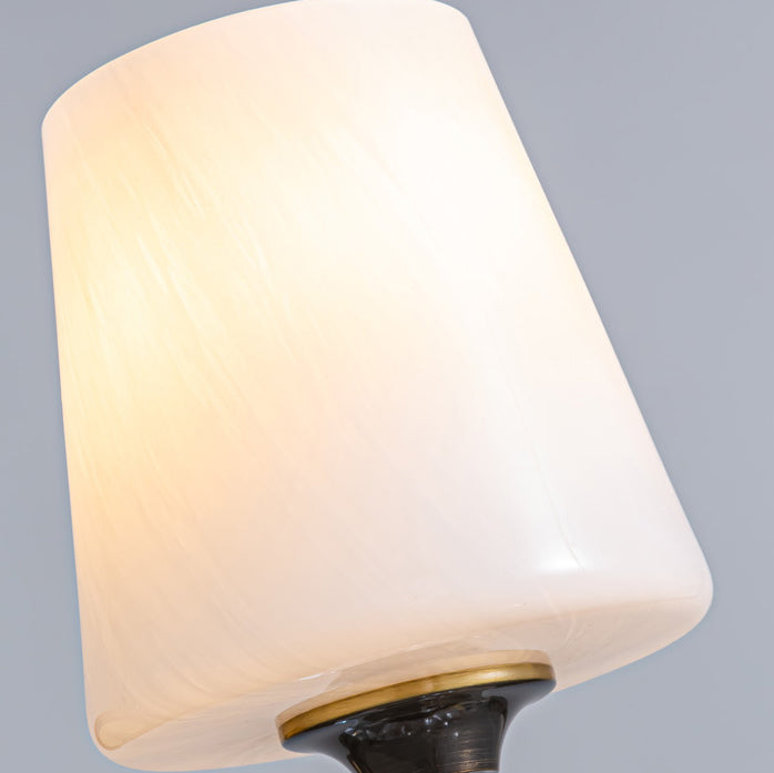 Curved Copper Crystal Glass Shade 1-Light Wall Sconce Lamp