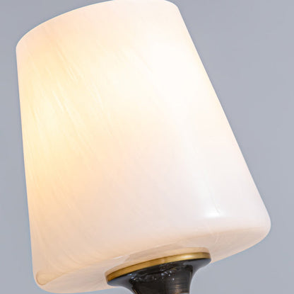 Curved Copper Crystal Glass Shade 1-Light Wall Sconce Lamp