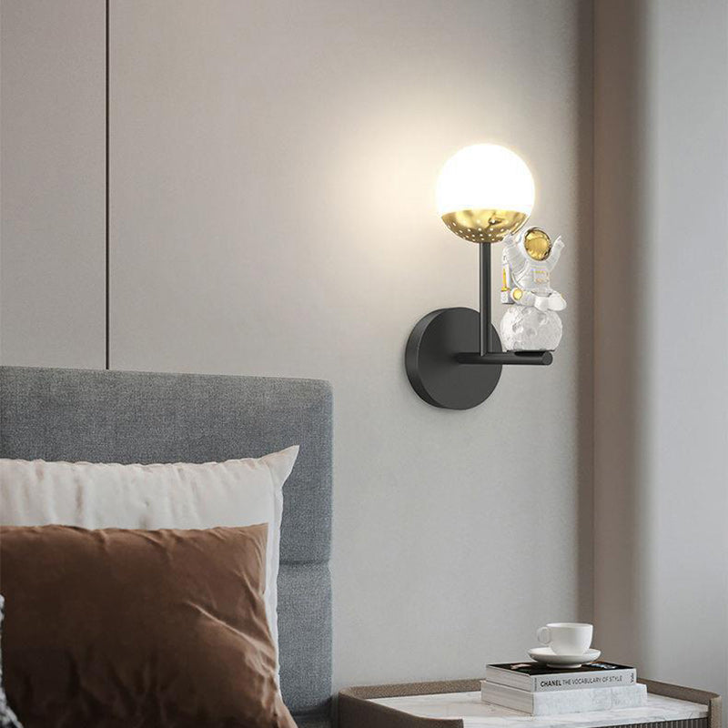 Orb Astronaut Iron Resin Acrylic LED Wall Sconce Lamp