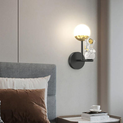 Orb Astronaut Iron Resin Acrylic LED Wall Sconce Lamp