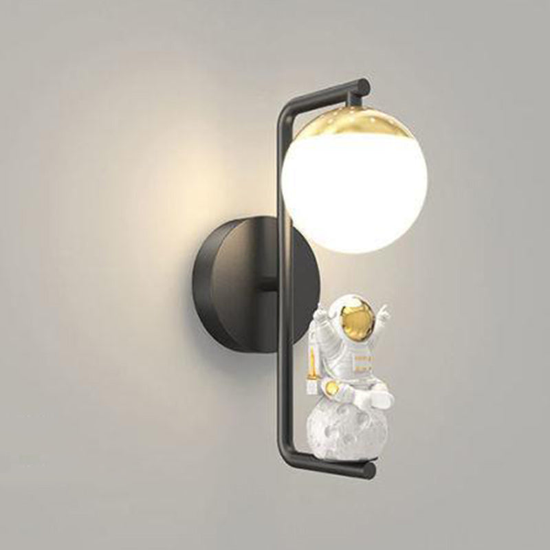 Orb Astronaut Iron Resin Acrylic LED Wall Sconce Lamp