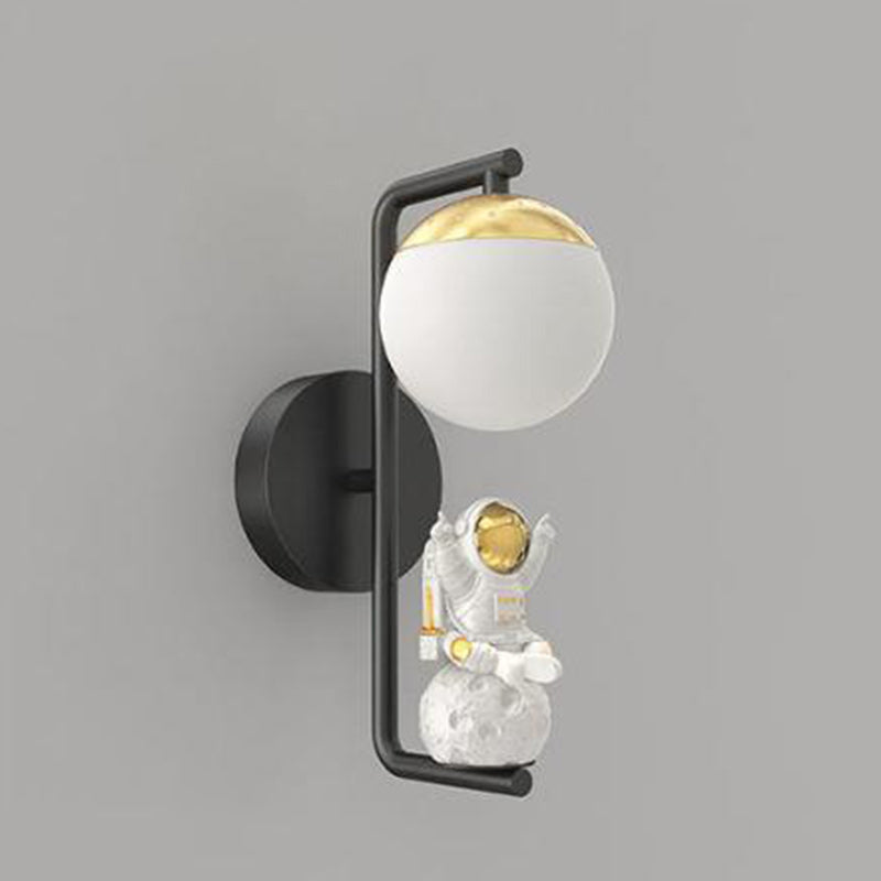 Orb Astronaut Iron Resin Acrylic LED Wall Sconce Lamp