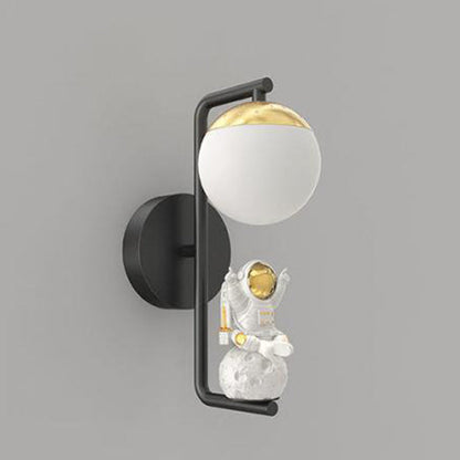 Orb Astronaut Iron Resin Acrylic LED Wall Sconce Lamp