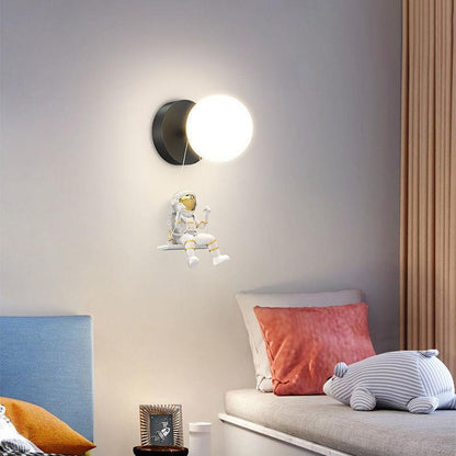 Orb Astronaut Iron Resin Acrylic LED Wall Sconce Lamp