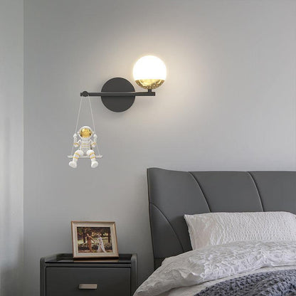 Orb Astronaut Iron Resin Acrylic LED Wall Sconce Lamp