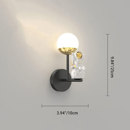 Orb Astronaut Iron Resin Acrylic LED Wall Sconce Lamp