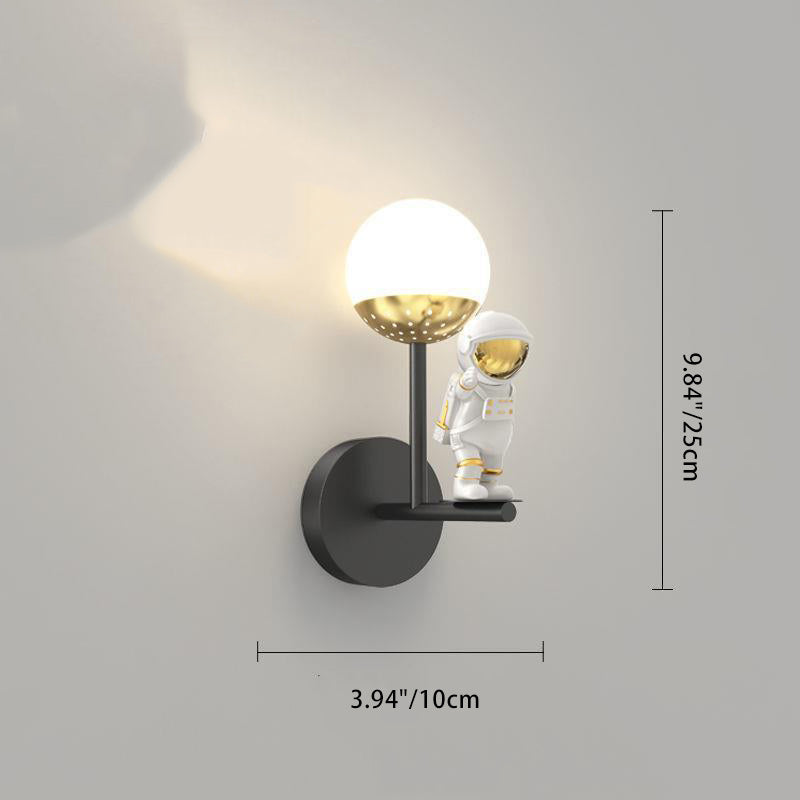 Orb Astronaut Iron Resin Acrylic LED Wall Sconce Lamp