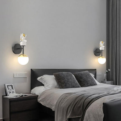 Orb Astronaut Iron Resin Acrylic LED Wall Sconce Lamp
