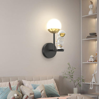 Orb Astronaut Iron Resin Acrylic LED Wall Sconce Lamp