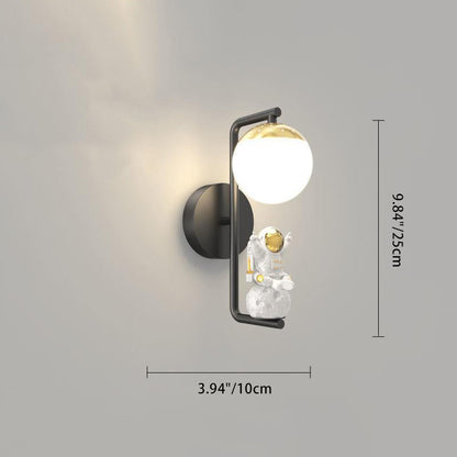 Orb Astronaut Iron Resin Acrylic LED Wall Sconce Lamp