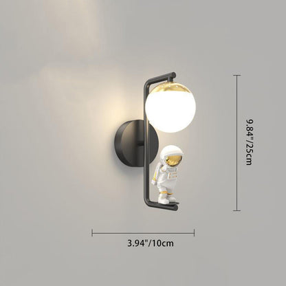 Orb Astronaut Iron Resin Acrylic LED Wall Sconce Lamp