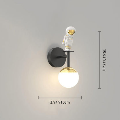 Orb Astronaut Iron Resin Acrylic LED Wall Sconce Lamp