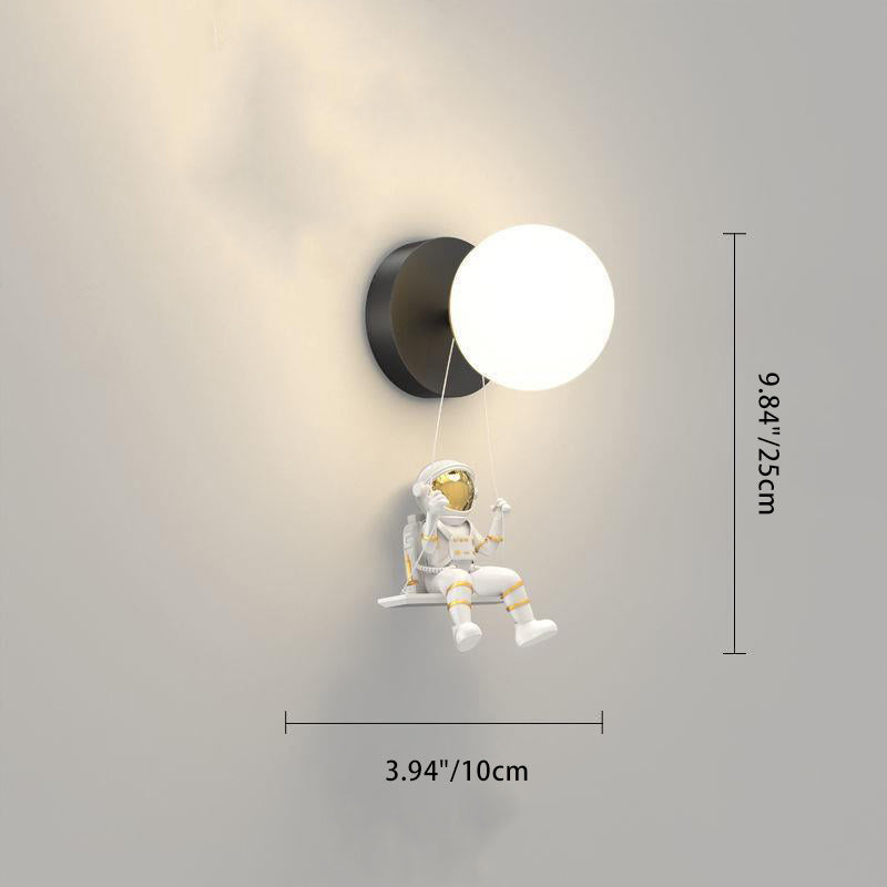 Orb Astronaut Iron Resin Acrylic LED Wall Sconce Lamp